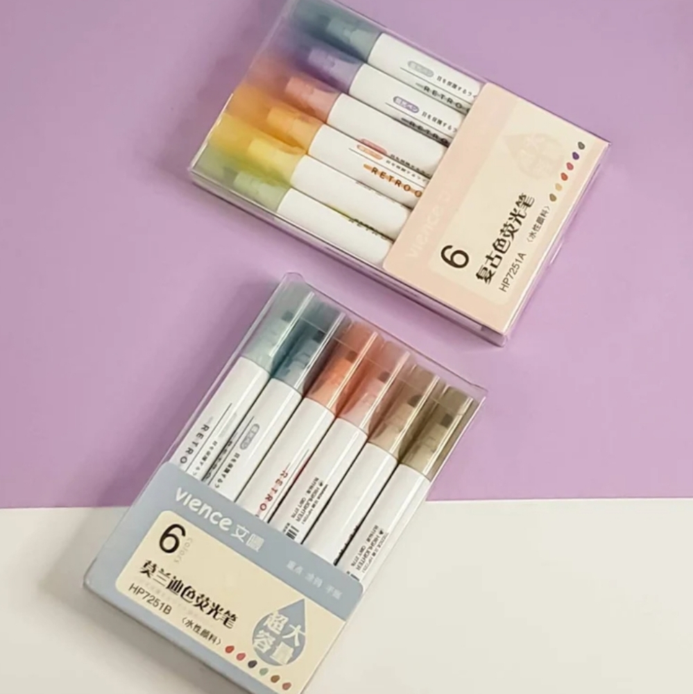 Retro Highlighters Set (6 per set)